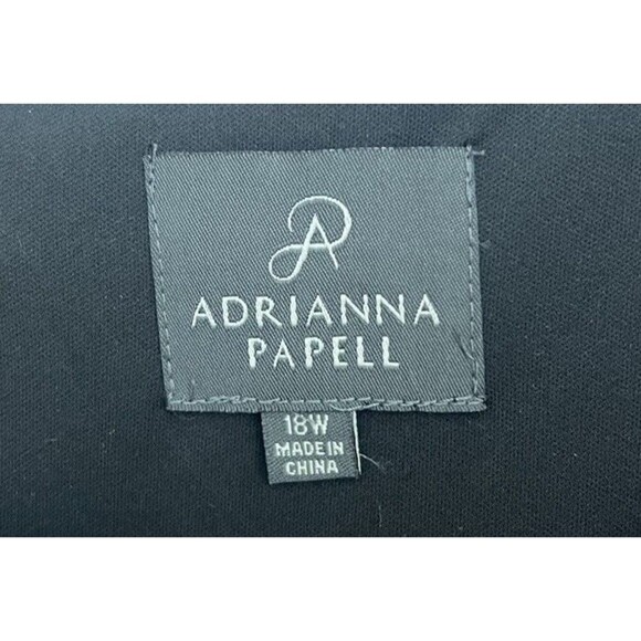 Adrianna Papell Black Dress Cap Sleeve Square Neck Flow Lace Party Stretch 18W - Picture 7 of 8